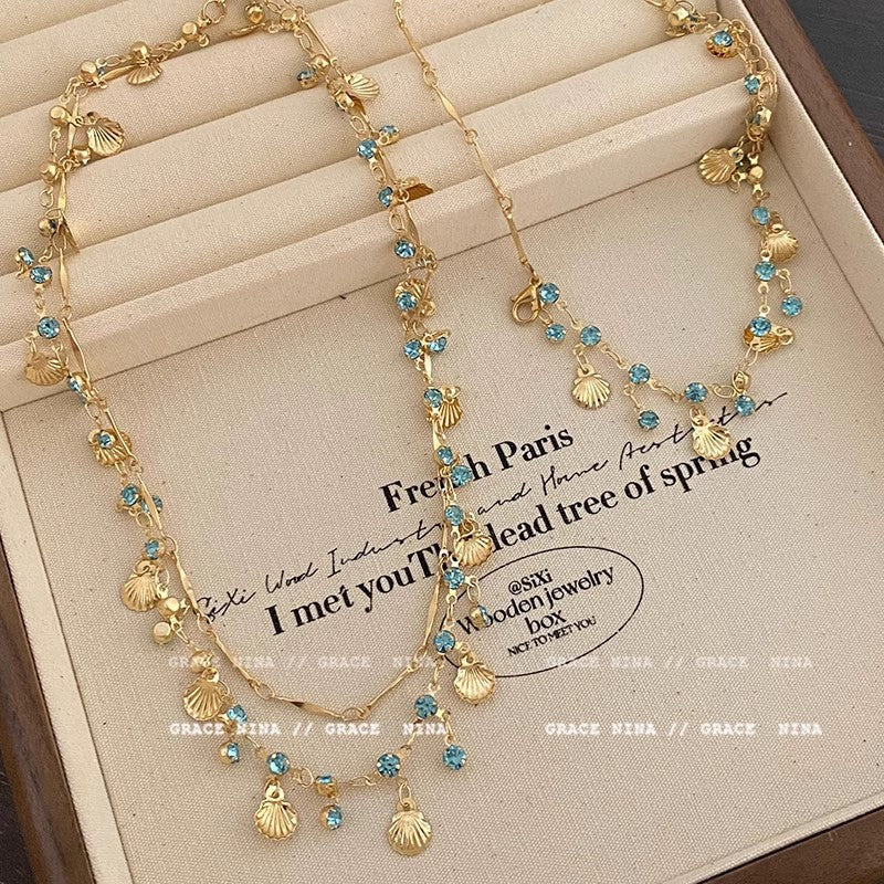 High-grade Double Layer Twin Temperament Clavicle Chain Necklaces