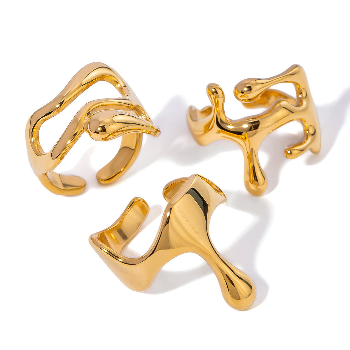 Stainless Steel Eye-catching High-grade Titanium Golden Rings