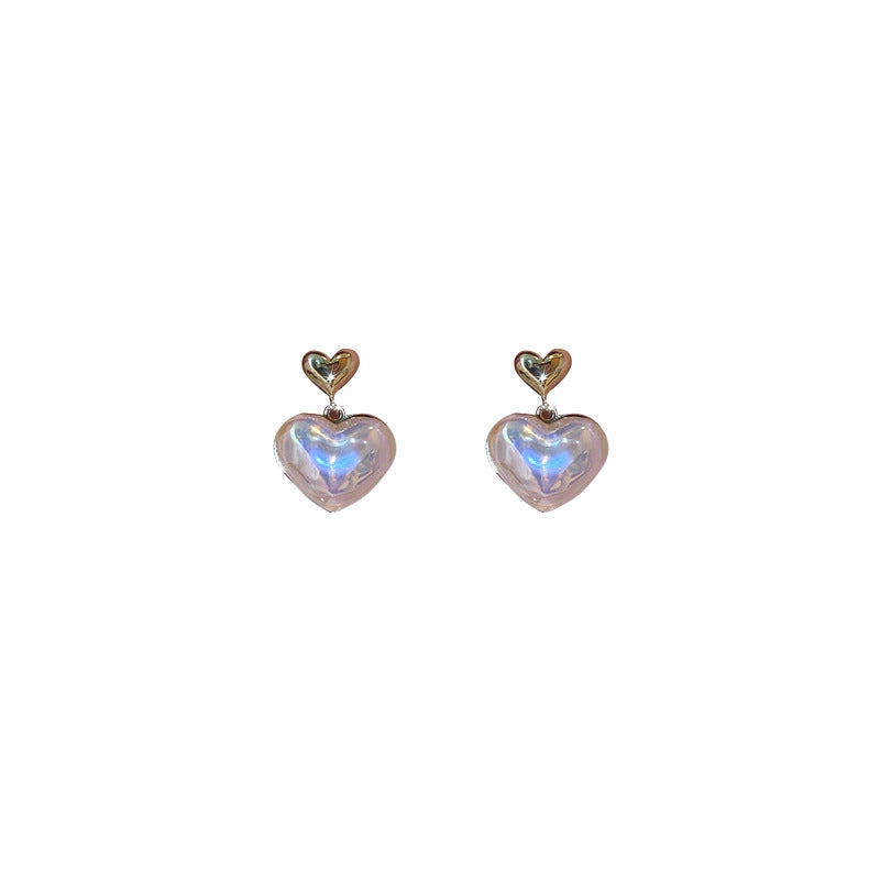 Mermaid Love Heart Niche Design Pearl Trendy Sweet Earrings