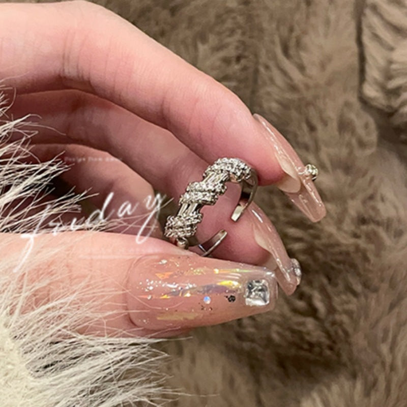 Women's Sier Simple Light Luxury High-grade Index Finger Open Rings