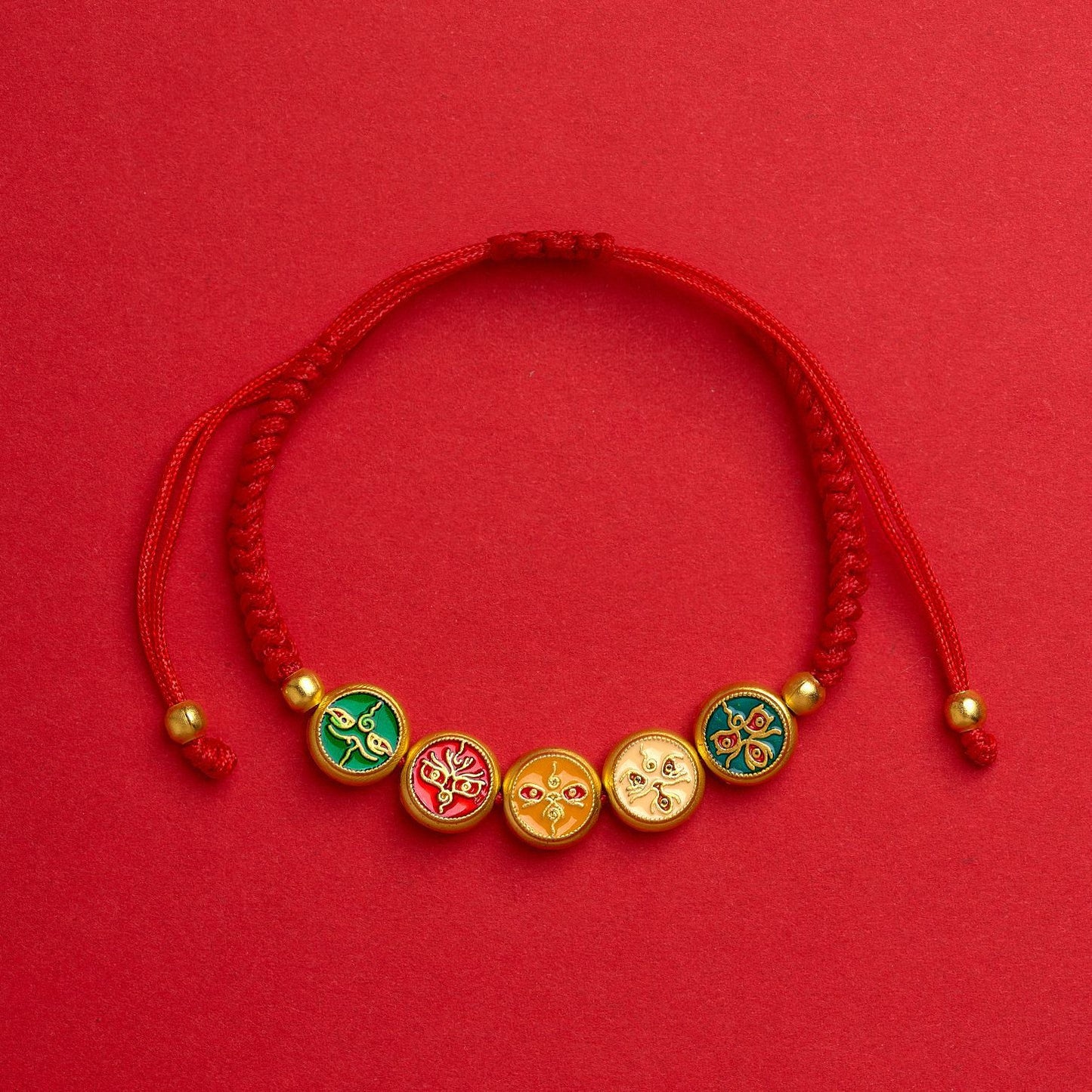 Gods Of Wealth Hand-woven Peach Blossom Knot Carrying Strap Original Bracelets
