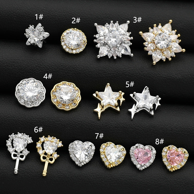 Women's Pentagram Zircon Niche Design Delicate Ear Earrings