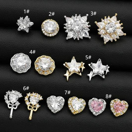 Women's Pentagram Zircon Niche Design Delicate Ear Earrings