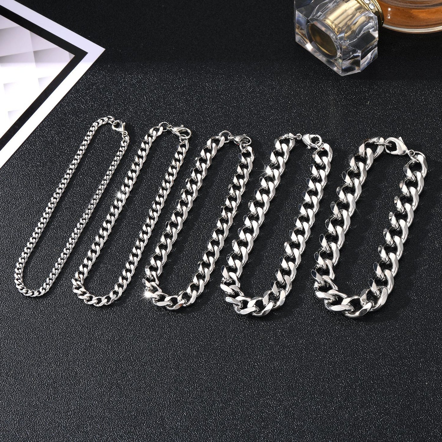 Men's Fashion Stainless Steel American Boys Cuban Link Bracelets