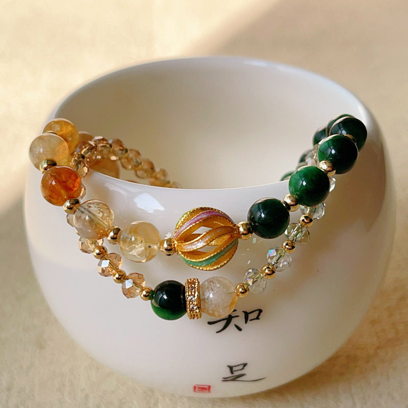 Tigereye Yellow Tower Crystal Magnetic Buckle Bracelet