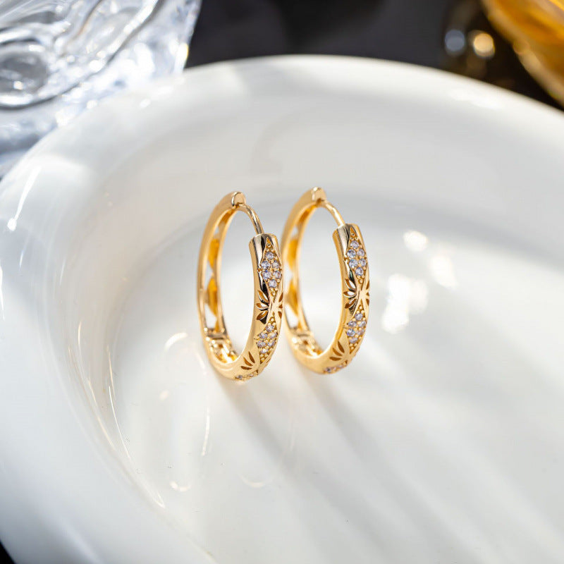 Inlaid Zircon Diamond Earclip Hip Hop Ear Buckle