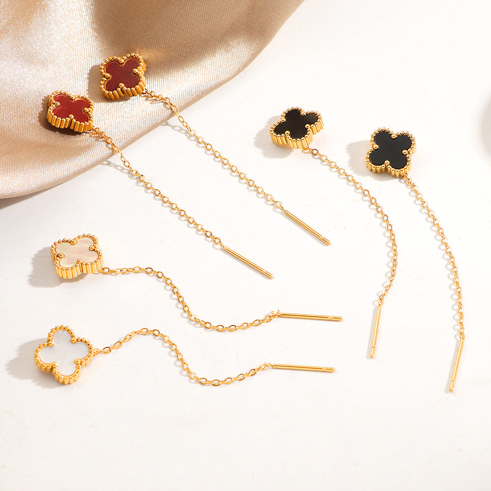 Women's Niche Clover Lines Small Long Light Luxury High-grade Rings