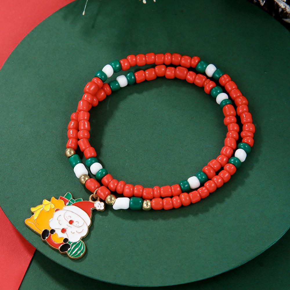 Christmas Carrying Strap Micro Glass Bead Bracelets