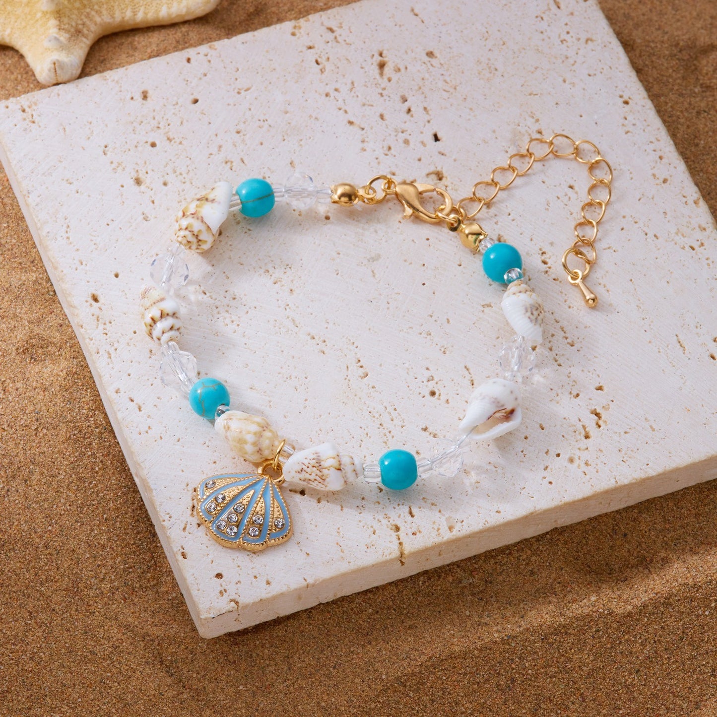 Bohemian Beach Foot Fashion Conch Crystal Bracelet