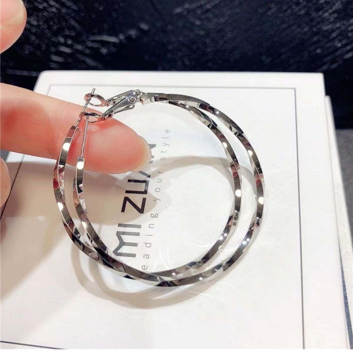 Needle Geometric Ear Circle Temperament Wild High Sense Design Earrings