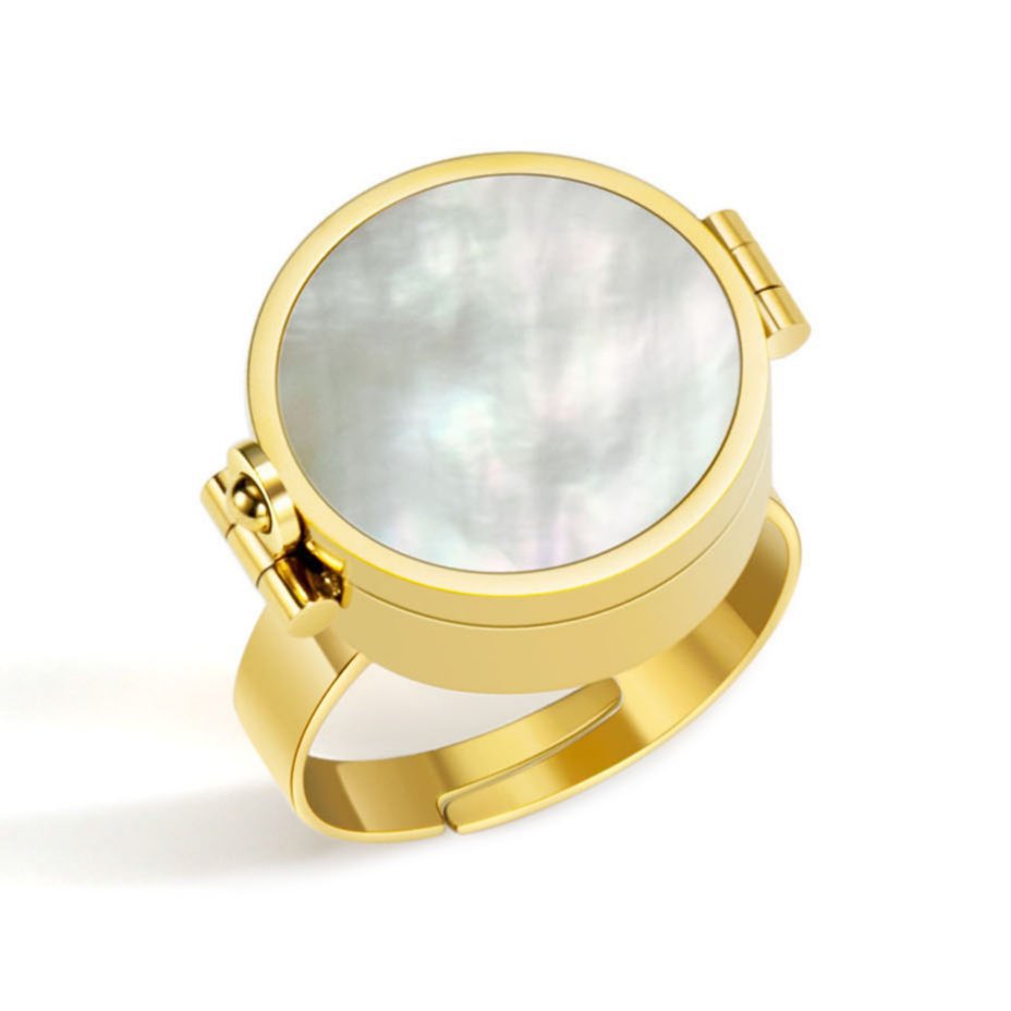 Storage Lipstick Titanium Steel Fashion Stainless Ring