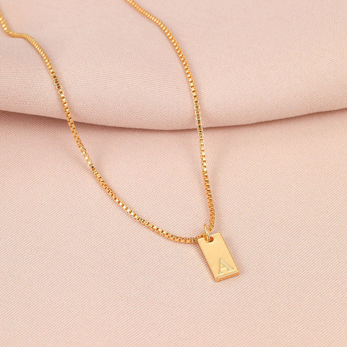 English Letter Creative Box Chain Square Necklaces