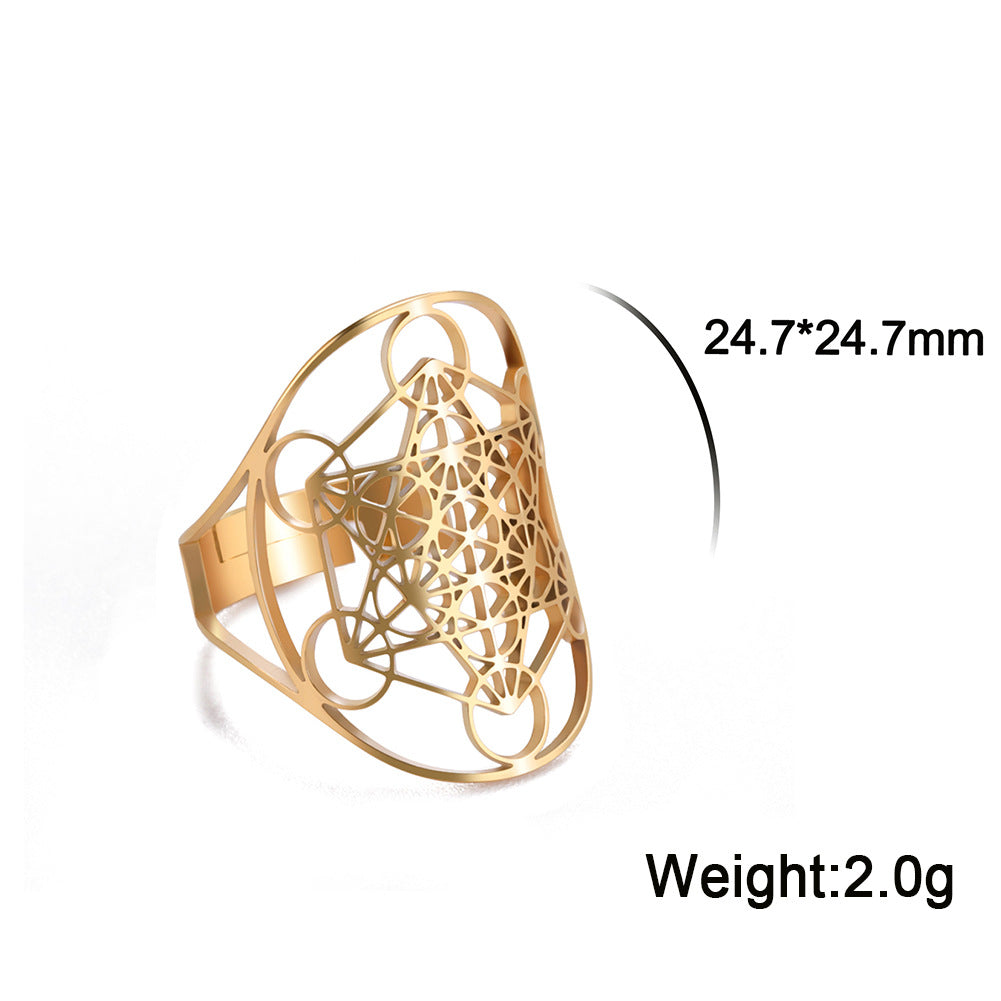 Personality Trend Titanium Steel Fashion Six-pointed Star Rings