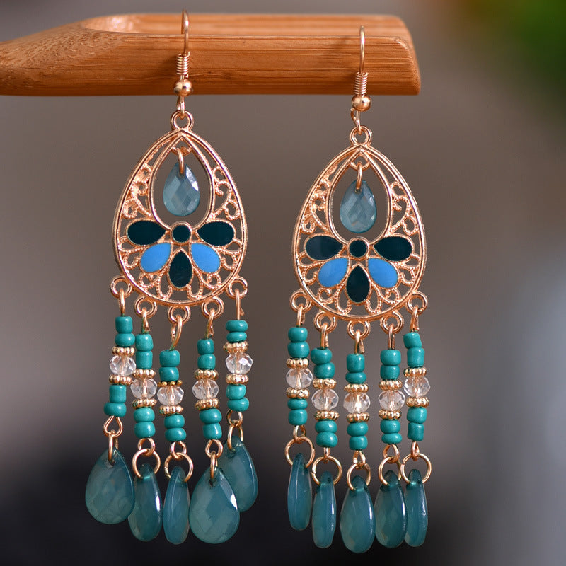 Fringe Spring Holiday Ethnic Colorful Yunnan Earrings