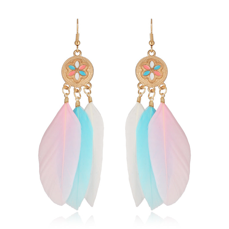 Your Light Purple Refreshing Colorful Feather Earrings