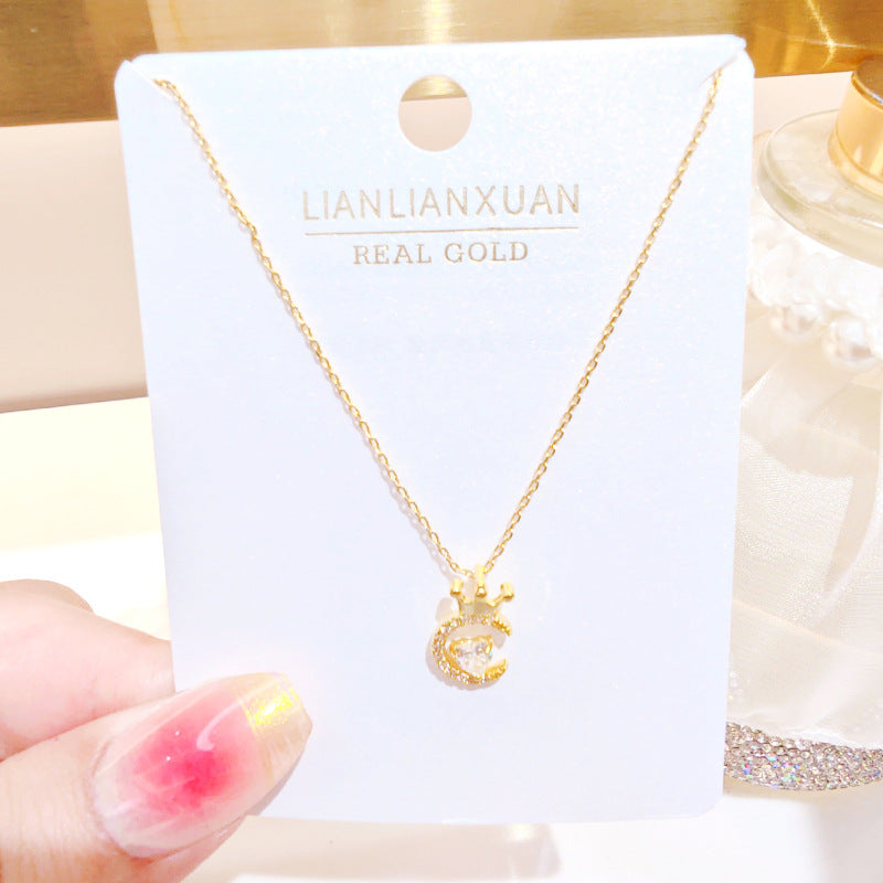 Women's Copper Summer High-grade Simple Refined Zircon Gold Necklaces