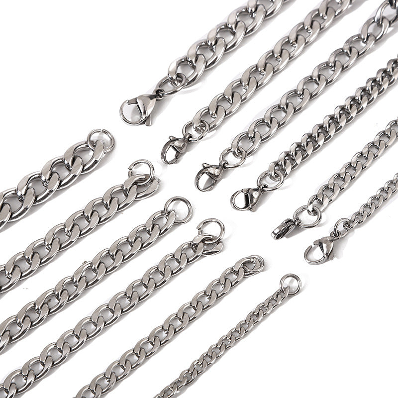 Women's & Men's Wide Flat Thick Thin Chain Simple Necklaces
