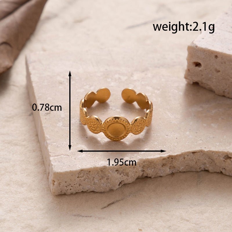 Steel Fashion Stainless Love Snake-shaped Ginkgo Leaf Special Ring