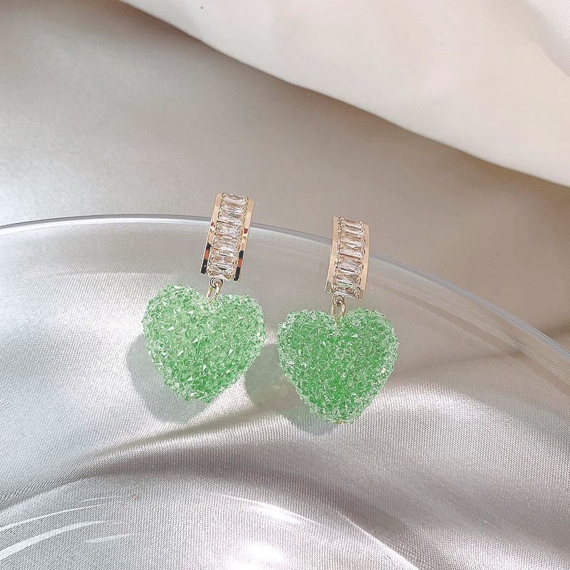 Full Of Peach Heart Trendy Elegant High-grade Cute Earrings