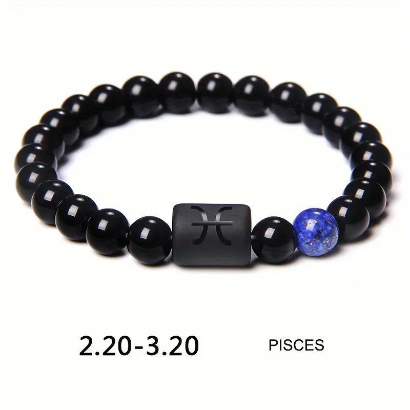 Planets Twee Constellations Natural Stone Blue Black Bracelet