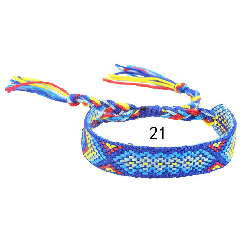 Nepal Ethnic Style Woven Colorful Tassel Lucky Friendship Bracelets