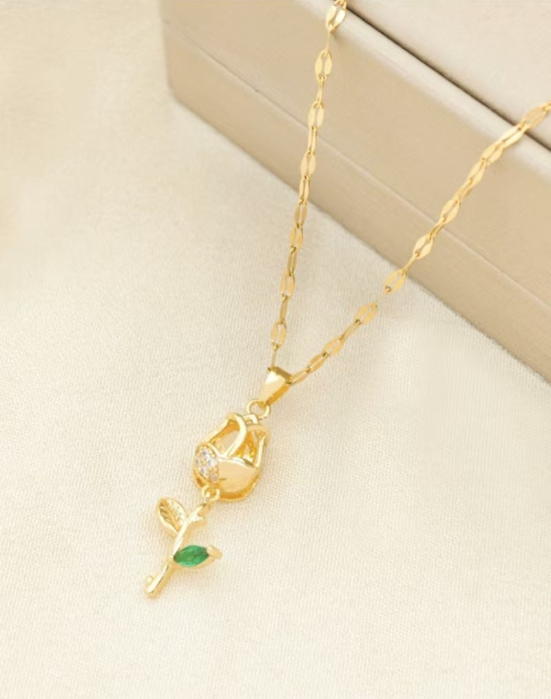 Women's Tulip Fashionable High-grade Titanium Steel Clavicle Necklace