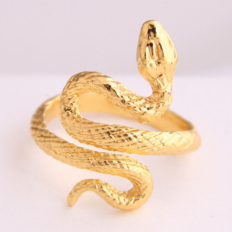 Men's Long Cool Handsome Serpentine Punk Snake-shaped Animal Retro Rings