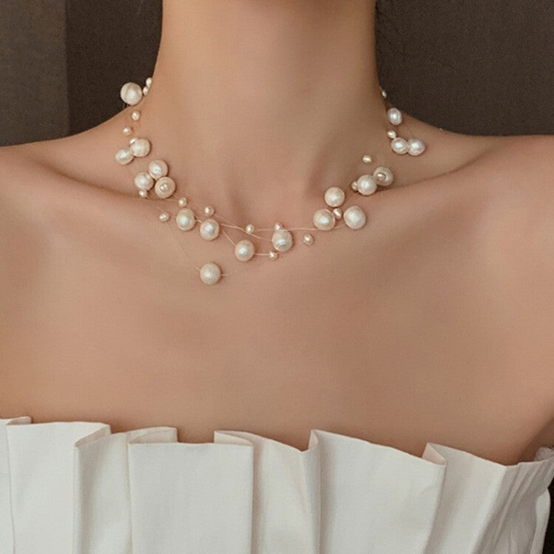 Short Pearl Chain Clavicle Fashion Artificial Necklace
