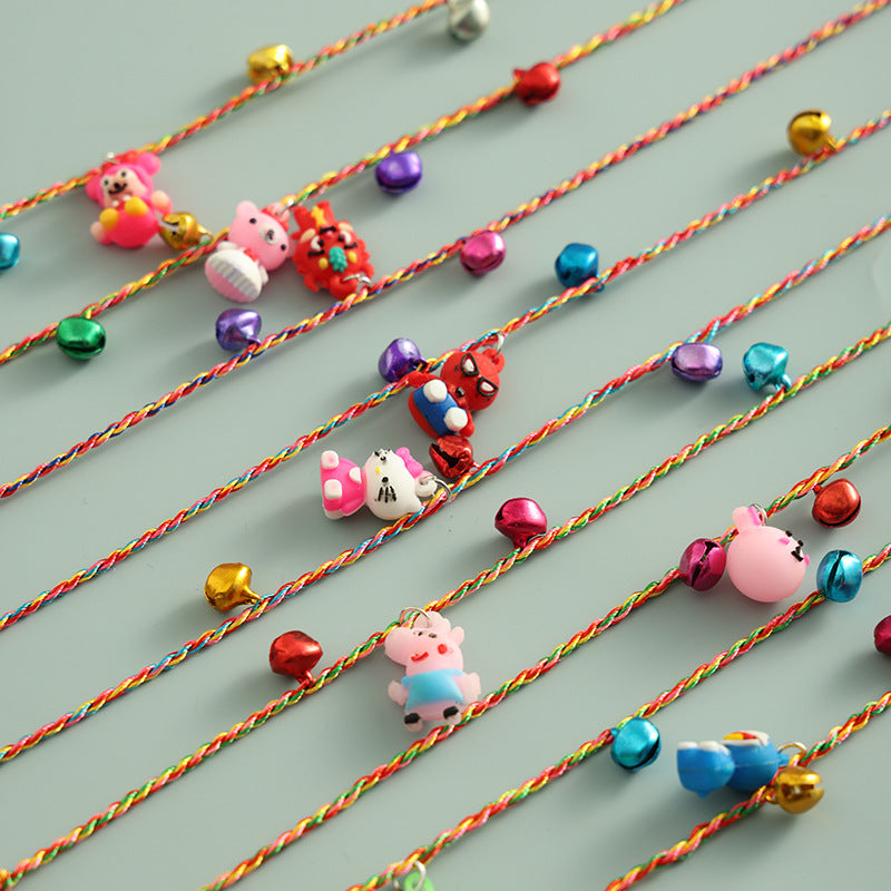 Cartoon Soft Rubber Small Animal Bell Carrying Strap Kindergarten Bracelet