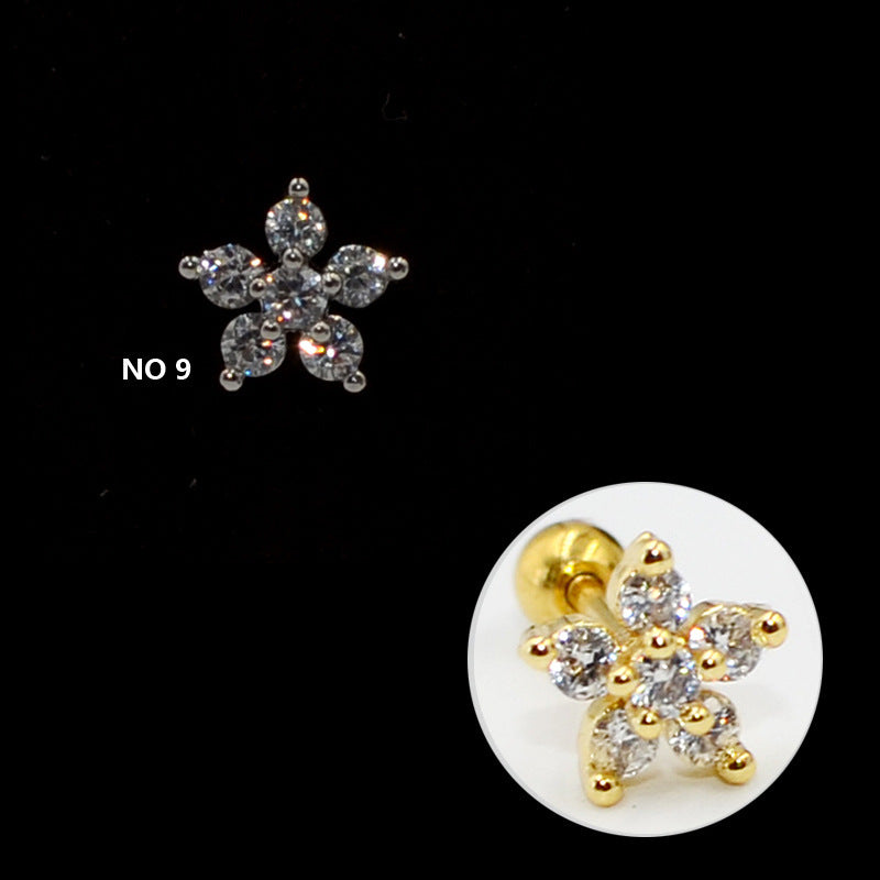 Multi Personalized Zircon Fashion Flower Animal Earrings