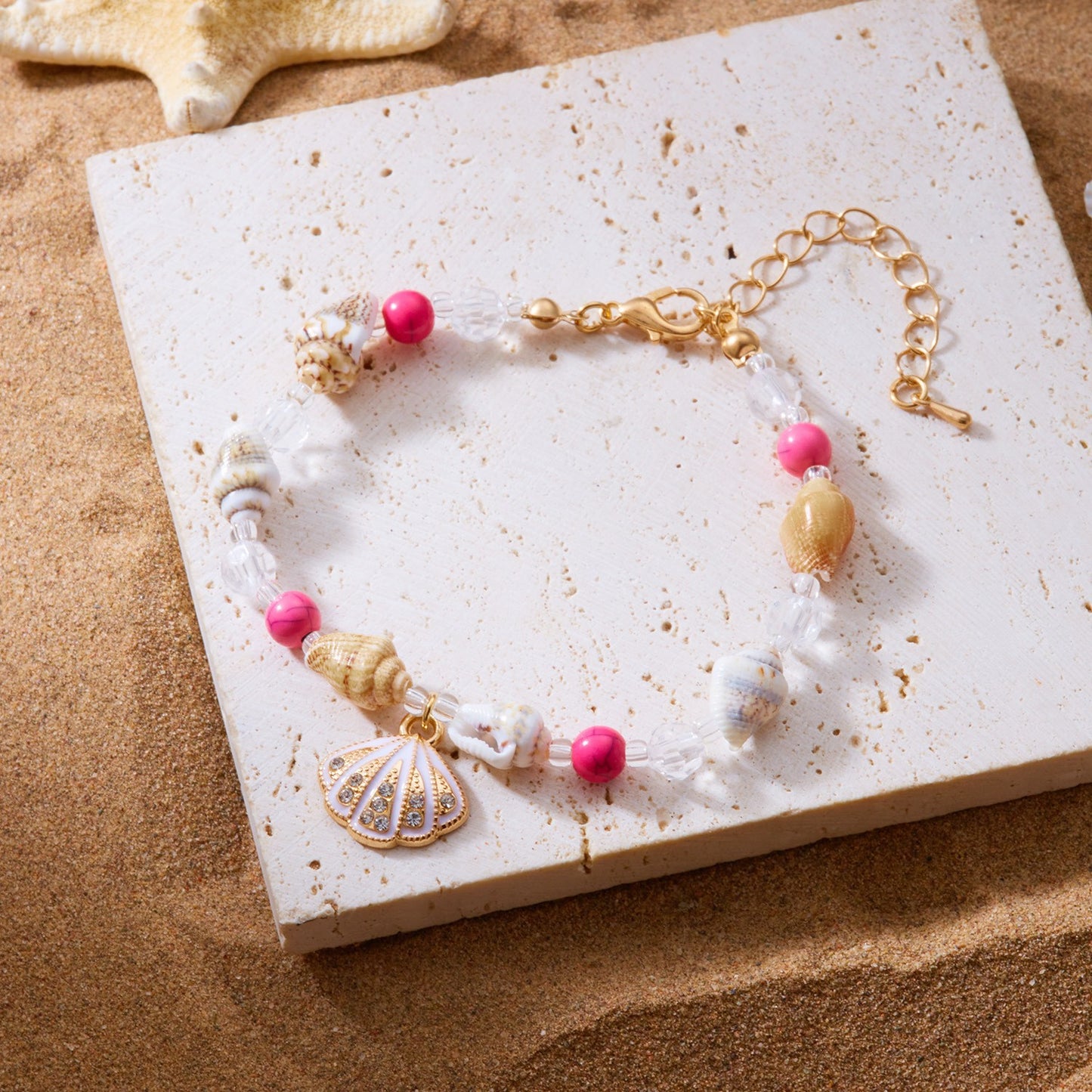 Bohemian Beach Foot Fashion Conch Crystal Bracelet