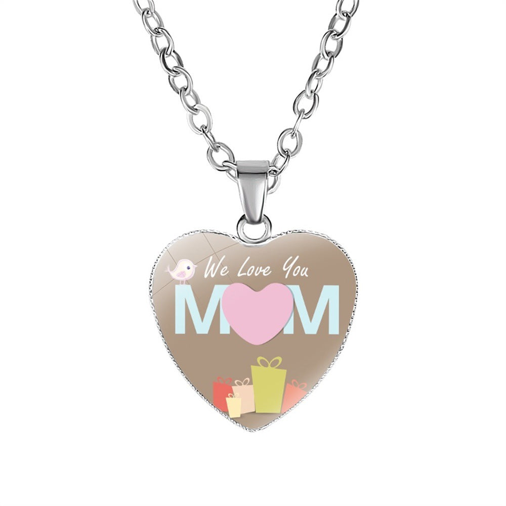 Mother's Heart-shaped Korean Simple Day Gift Pendants