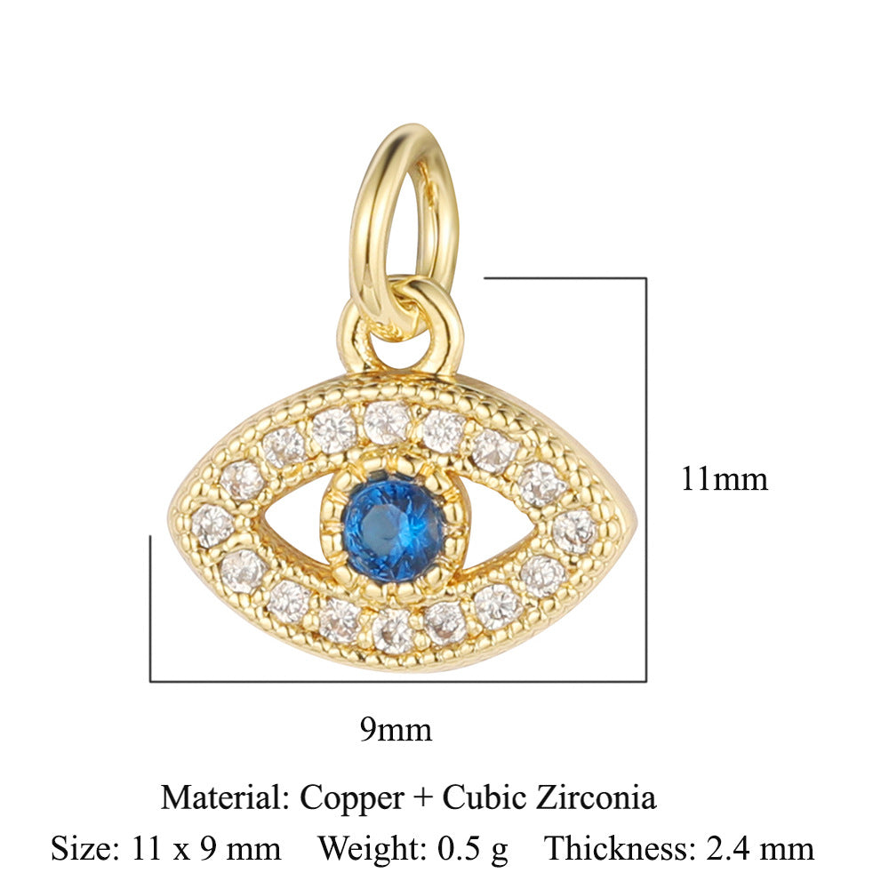 Star Moon Copper Zircon Ornament Accessories Lightning Eye Pendants