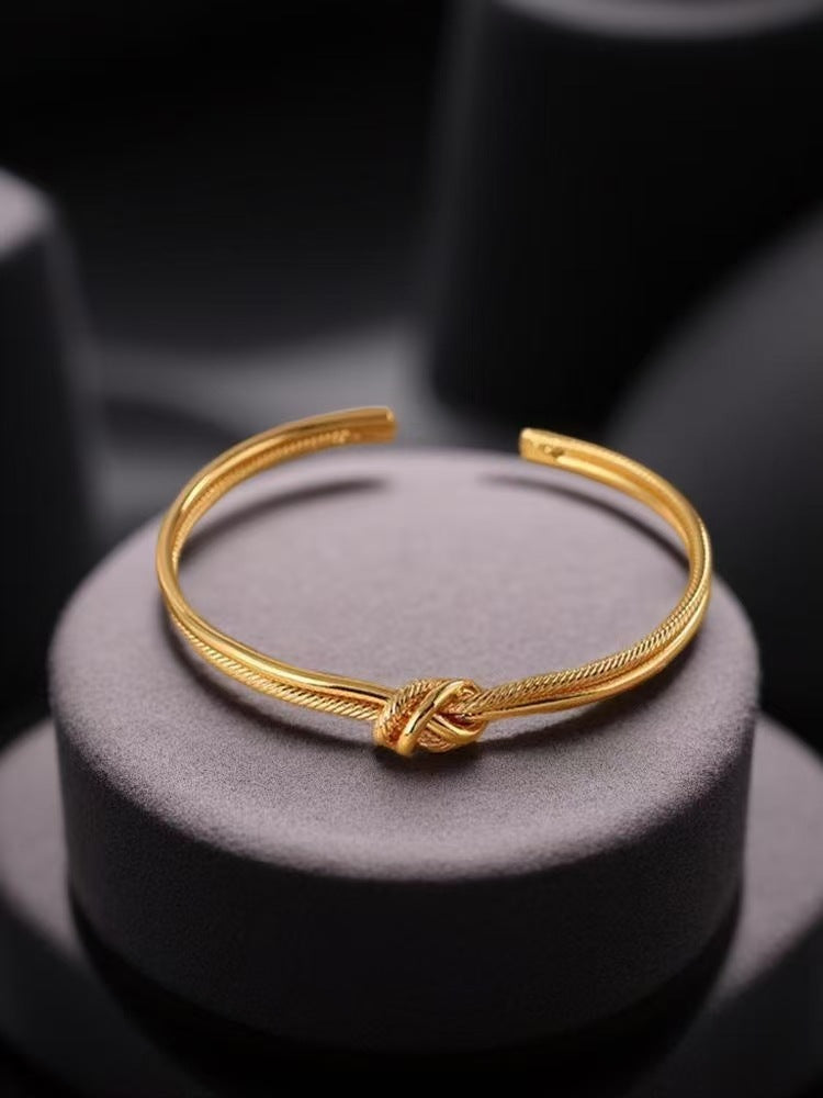 Double Line Knotted Opening Personality Simple Adjustable Light Luxury Bracelets