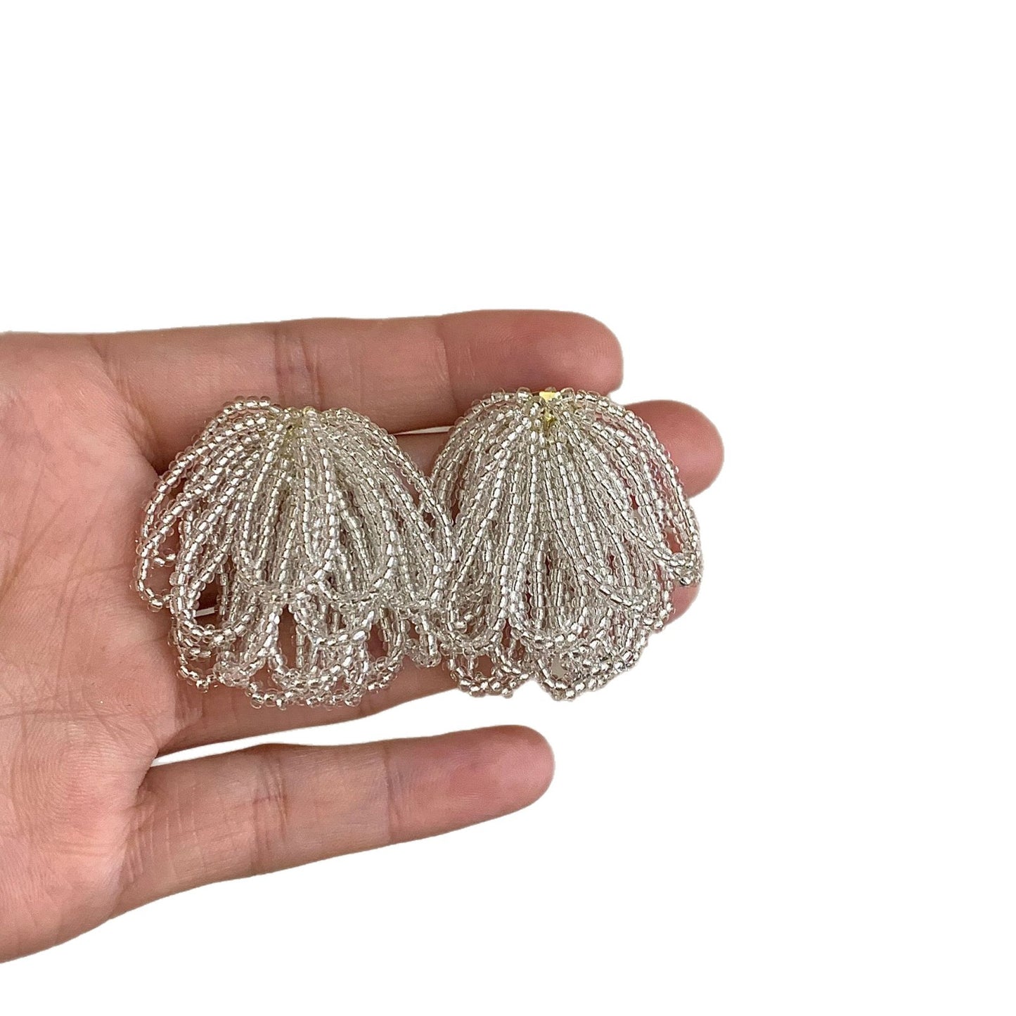 Design Glass Handmade Beaded Tassel Versatile Stud Earrings