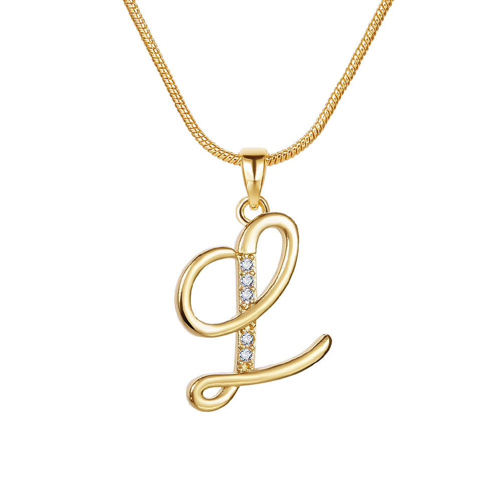 Simple Copper Inlaid Zircon Snake Chain Gold Advanced Necklaces