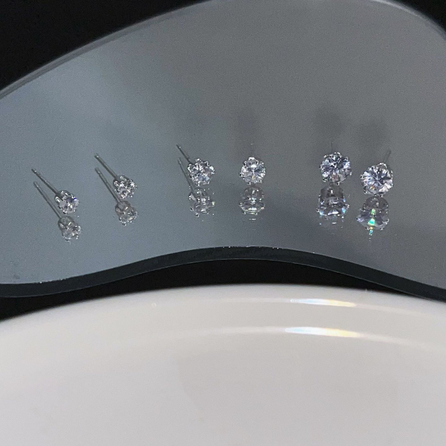 Zircon Earings Set Simple Compact Light Earrings