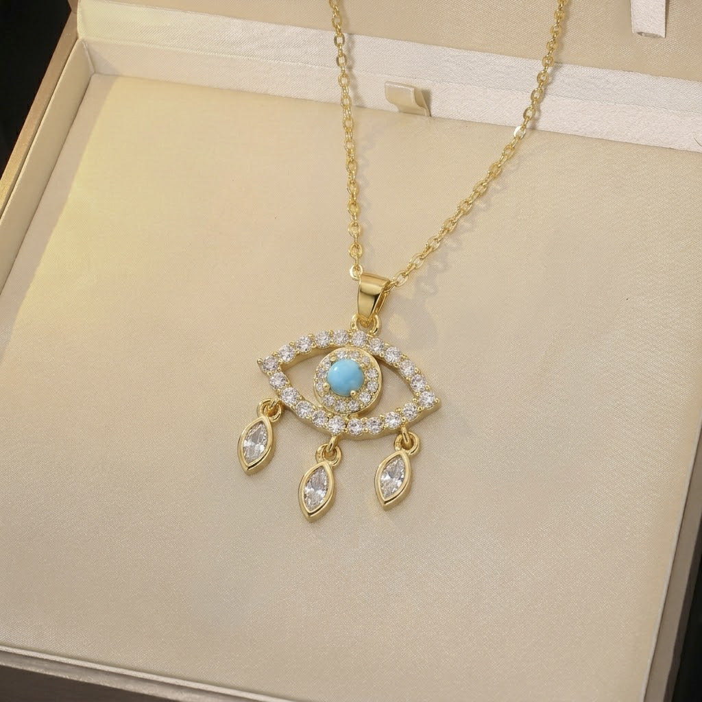 Women's Elegant Rainbow Fashion Star Moon Clavicle Necklaces