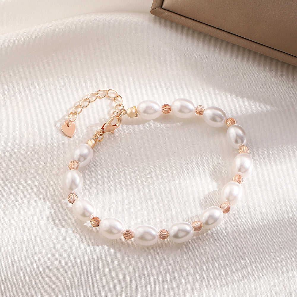 Women's Diamond Heart Retro Fashion Pearl Girlfriend Bracelets