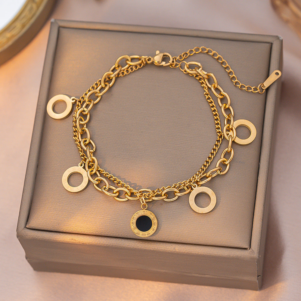 Women's Commuter Titanium Steel Light Luxury Couple Bracelets
