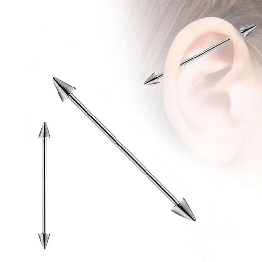 Stainless Steel Barbell Dumbbell Ear Bridge Nails Long Stud Earrings