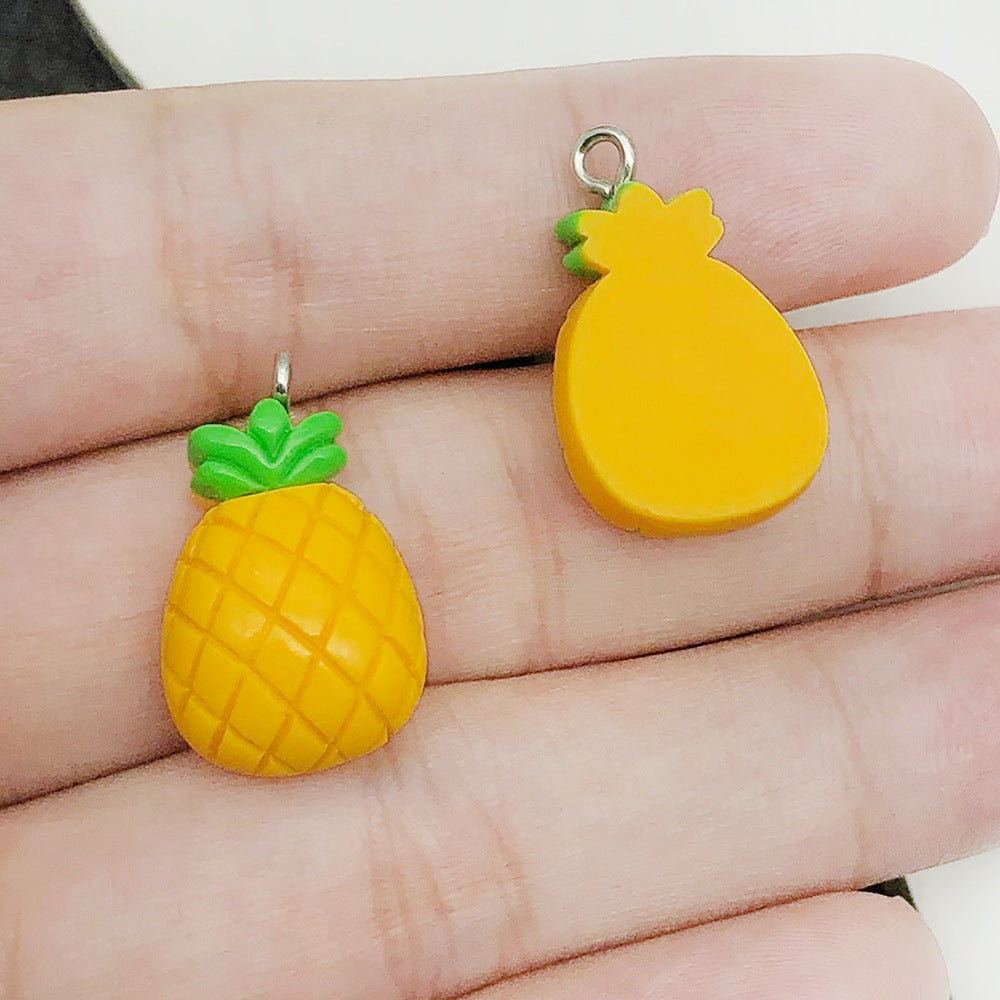 Fruit Apple Banana Orange Strawberry Resin Pendants