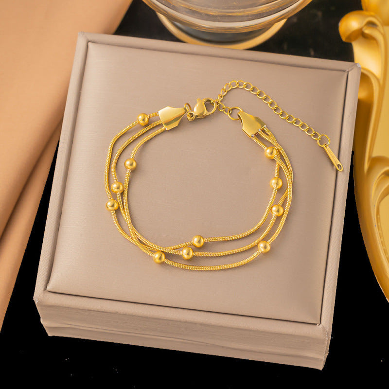 Titanium Steel Female Gold Fashion Light Luxury High Bracelets