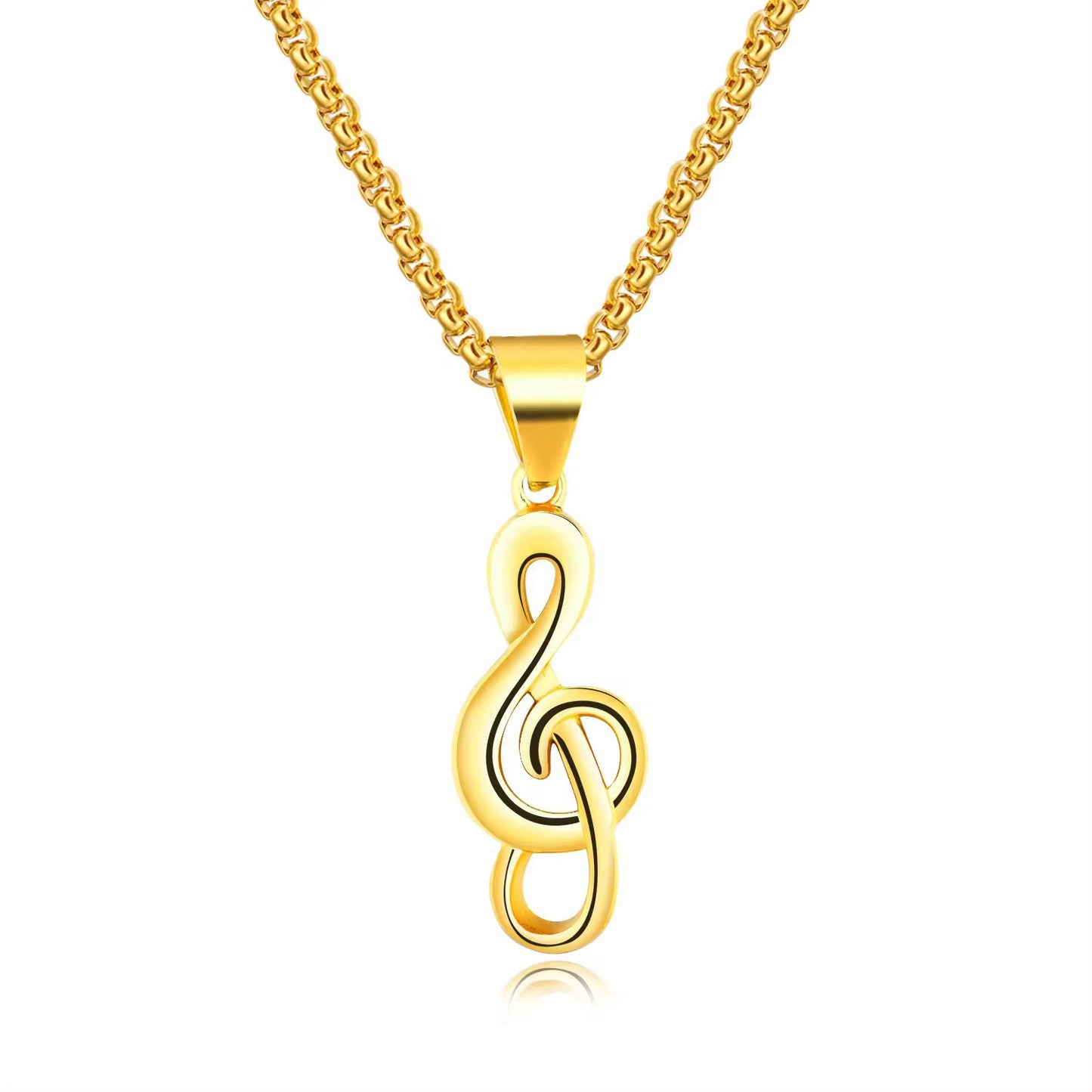 Men's Steel Music Symbol Couple Minimalist Creative Necklaces