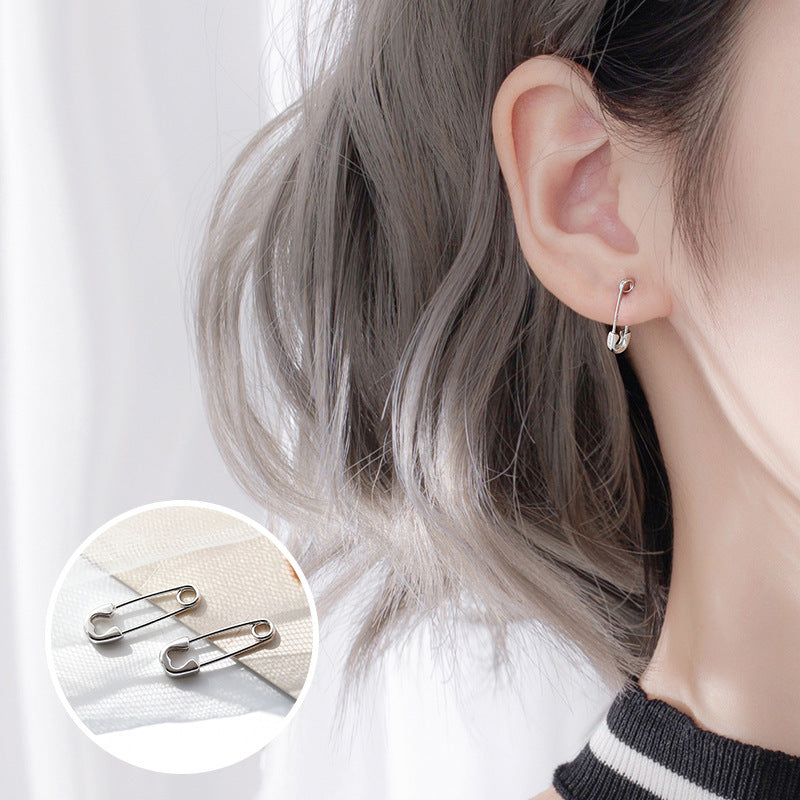 Women's Sier Needle Ear Clip Simple Cold Style Unique Hipster Small Earrings