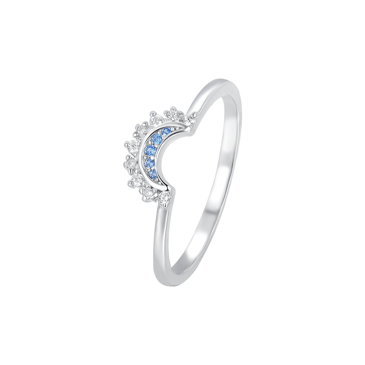 Sterling Sier Small Diamond Sun Moon Rings