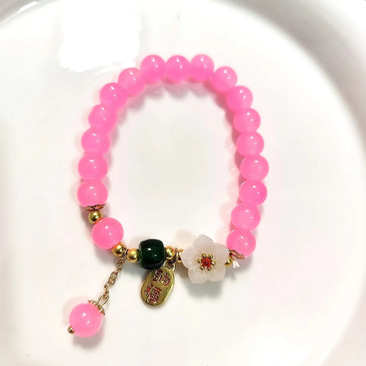 Colorful Gold Lotus Seedpod Cultural Creative Imitation Jade Scenic Bracelet