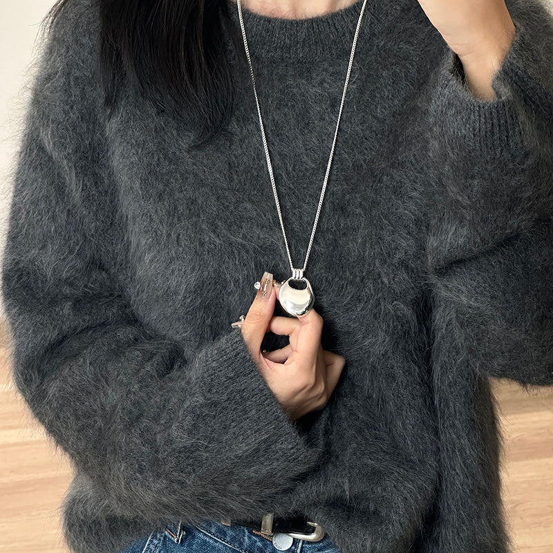 Light Luxury Minority Sier Sweater Design Clavicle Necklace