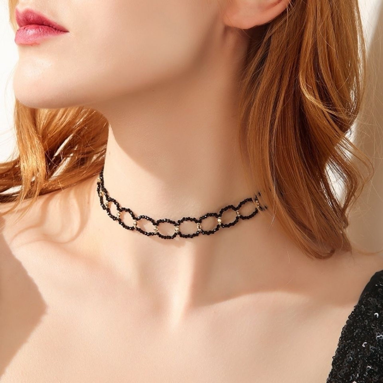 Black Clavicle Female Niche Design Collar Necklace