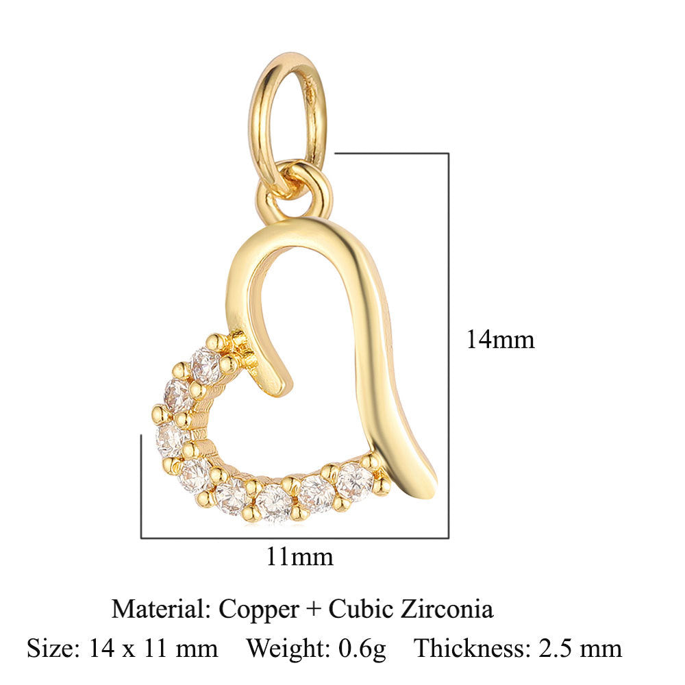 Love Copper Zircon Round Ball Beetle Ornament Pendants